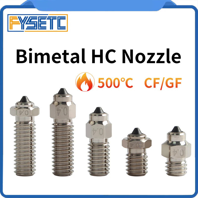 FYSETC DLC Hardened Steel & Copper Wear Resistant Bimetal HC Nozzle For V6 / Volcano /Mk8 Hotend Nep