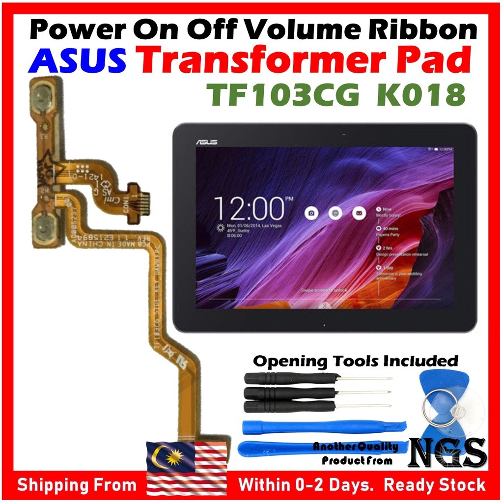 On Off Volume Flex Cable Ribbon สําหรับ ASUS Zenfone Transformer Pad TF103CG K018 พร้อมเครื่องมือเปิ