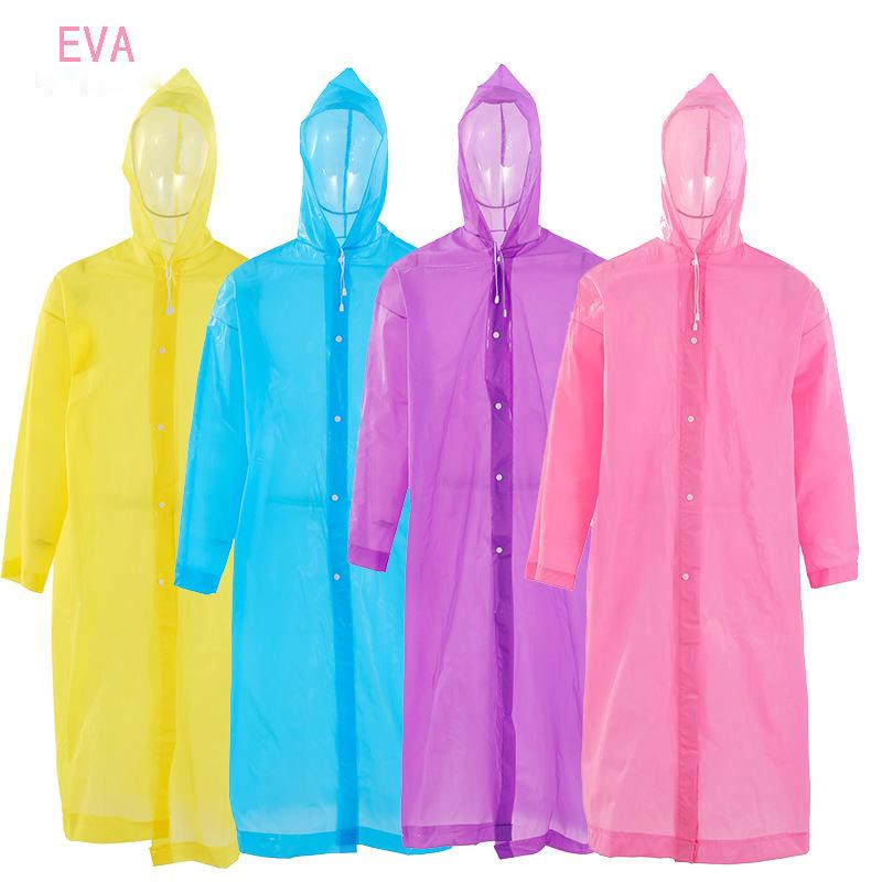 เสื้อกันฝนผ้าEVA เนื้อผ้าหนาแน่น ทนทาน เสื้อกันฝนผู้ใหญ่ ฟรีไซส์ เสื้อกันฝนแฟชั่น หญิง-ชาย มี 4 สี
