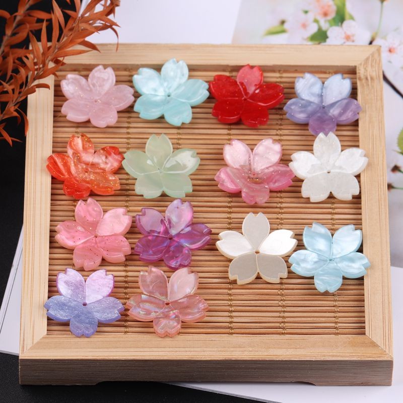 5 ชิ้น 1 ชุด Yige diy Hairpin วัสดุ Acetate 19 มม./24 มม.กลีบดอกไม้อุปกรณ์เสริมผม Headdress อุปกรณ์เสริม