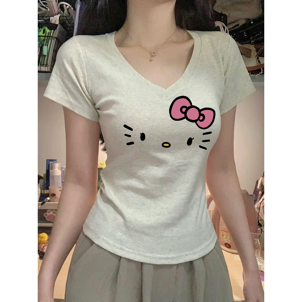 Novva 100% Cotton T-shirt เสื้อยืด เสื้อ baby tee  สีเทา น่ารักสบาย ๆ สไตล์แคชชวล