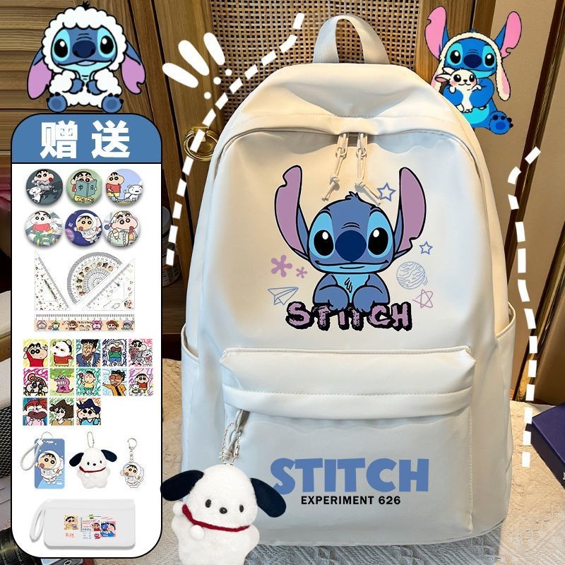 กระเป๋าเป้ Lilo & Stitch สำหรับเด็กชายและเด็กหญิงมัธยมต้น กระเป๋าเป้เบา