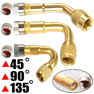 1 Pcs 45/90/135 Degree Angle Brass Air Tyre Valve Stem with Extension Adapter for Motorcycle Bicycle