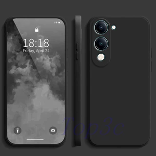 เคส Vivo Y04/Y29/Y39 5G/Y02/Y02T/Y03/Y03T/Y02S/Y100/Y15S/Y16/Y17S/Y18/Y19S/Y20/Y20S/Y20i/Y28/Y28S 5G สีธรรมดาเรียบง่ายเคสซิลิโคนป้องกันการตก YT
