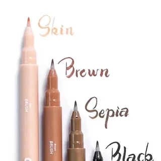 Croma Micro Fineliner Art ปากกาประดิษฐ์ตัวอักษรชุดเข็มนุ่มเคล็ดลับศิลปินวาด Sketching สีดํา/สีน้ําตาล/ผิว