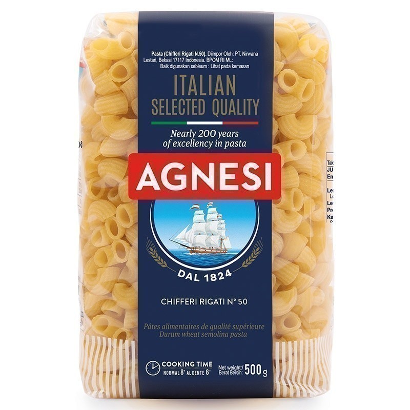 AGNESI แอคเนซีมะกะโรนีเบอร์50 500กรัม [8001200139509]