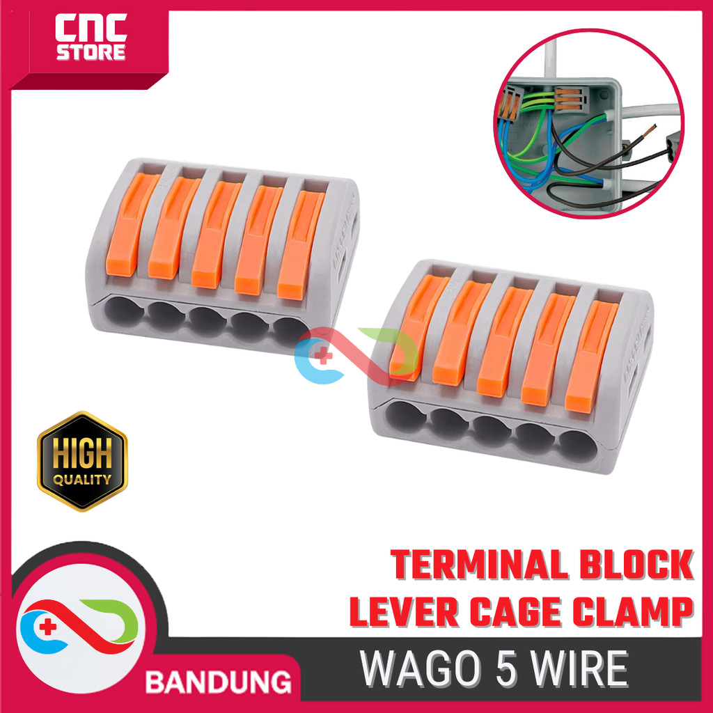 WAGO 5 WIRE TERMINAL BLOCK LEVER CAGE CLAMP