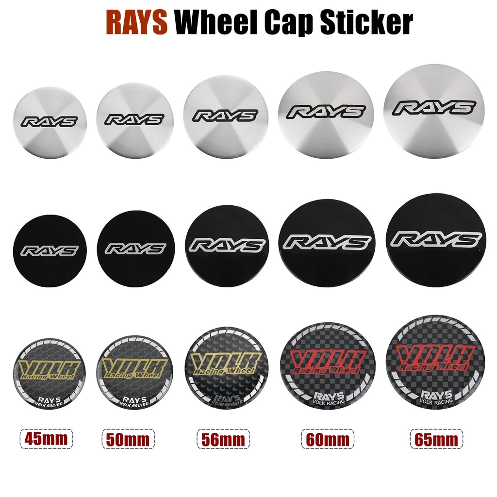 4ตัว สติ๊กเกอร์ขอบล้อ ป้าย VOLK RAYS 45มม สติ๊กเกอร์ฝาครอบดุมล้อ 50มม สติกเกอร์ฝาดุมล้อ 56มม ฝาครอบล้อ 60มม สติ๊กเกอร์ ฝาครอบล้อ 65มม Gram Light CE28 TE37