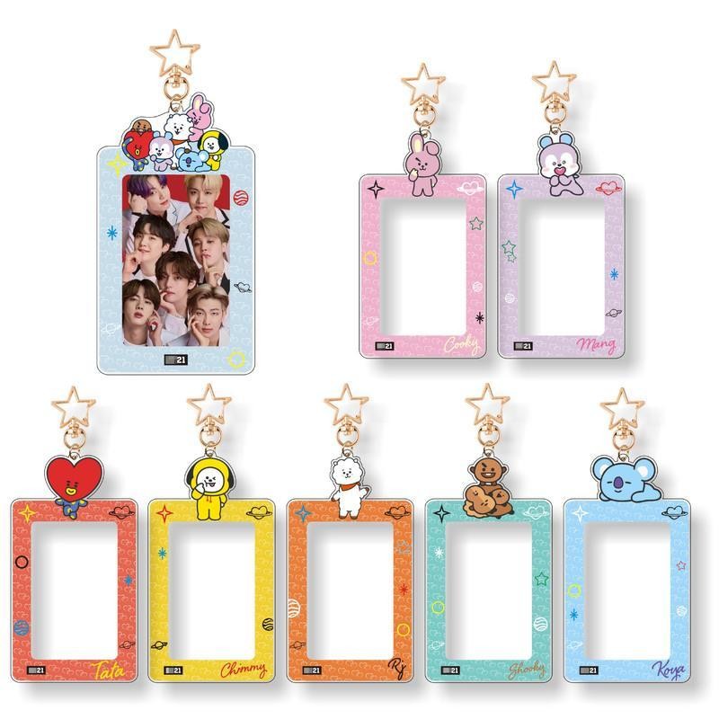 BTS BTS BTS BT21 สินค้าการ์ตูนเด็ก Series Card Holder Key Ring Small Card Storage Pendant