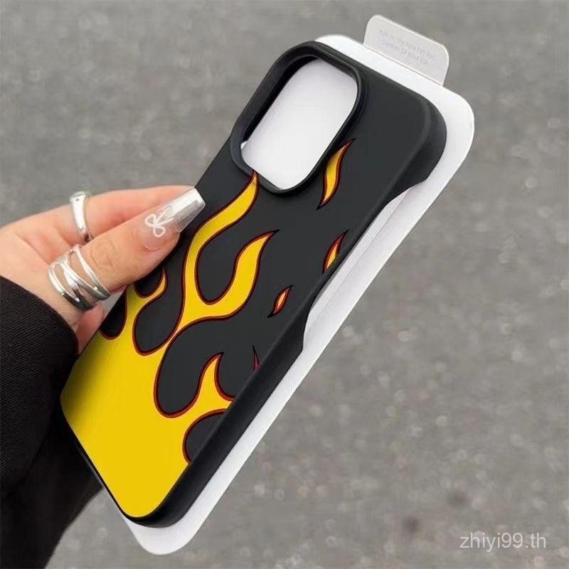 เคสโทรศัพท์สไตล์มินิมอลลิสต์ลายเปลวไฟ สำหรับ iPhone 8plus/XR/7plus/11/XSMax/12promax/13pro/15pro/X/11promax เคส TPU นุ่ม ลายสร้างสรรค์ ทหาร กันกระแทก