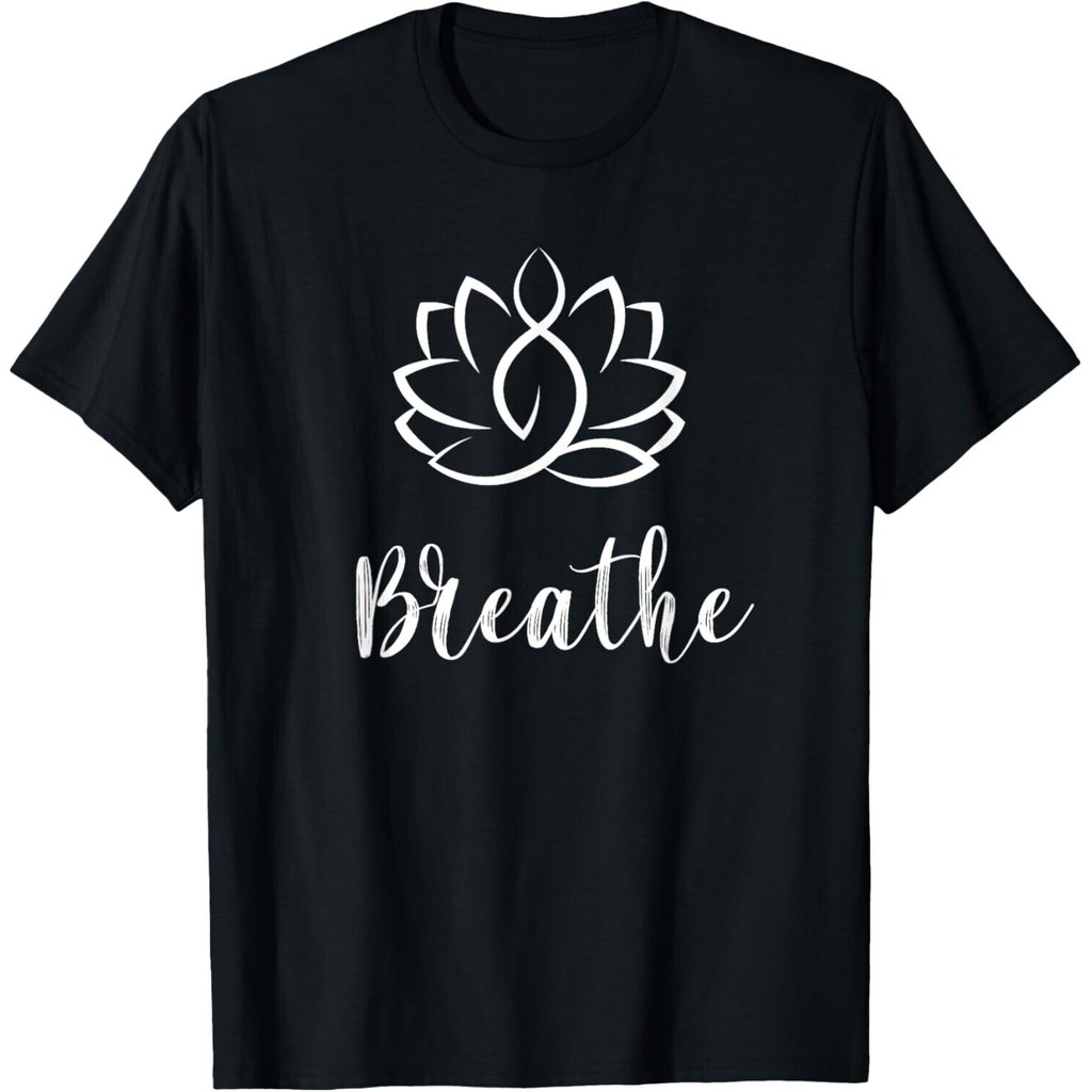 Breathe Buddha Lotus Flower Meditation Yoga เสื้อยืด Unisex