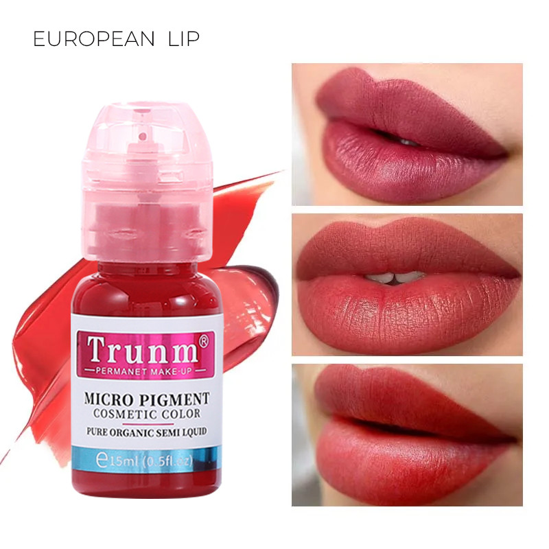ต้นฉบับของแท้ Trunm Lip Inks 15ml ถาวรแต่งหน้า Pigments ยุโรป Professional Microblading Beauty สุขภาพ Tattoo Ink Supplies