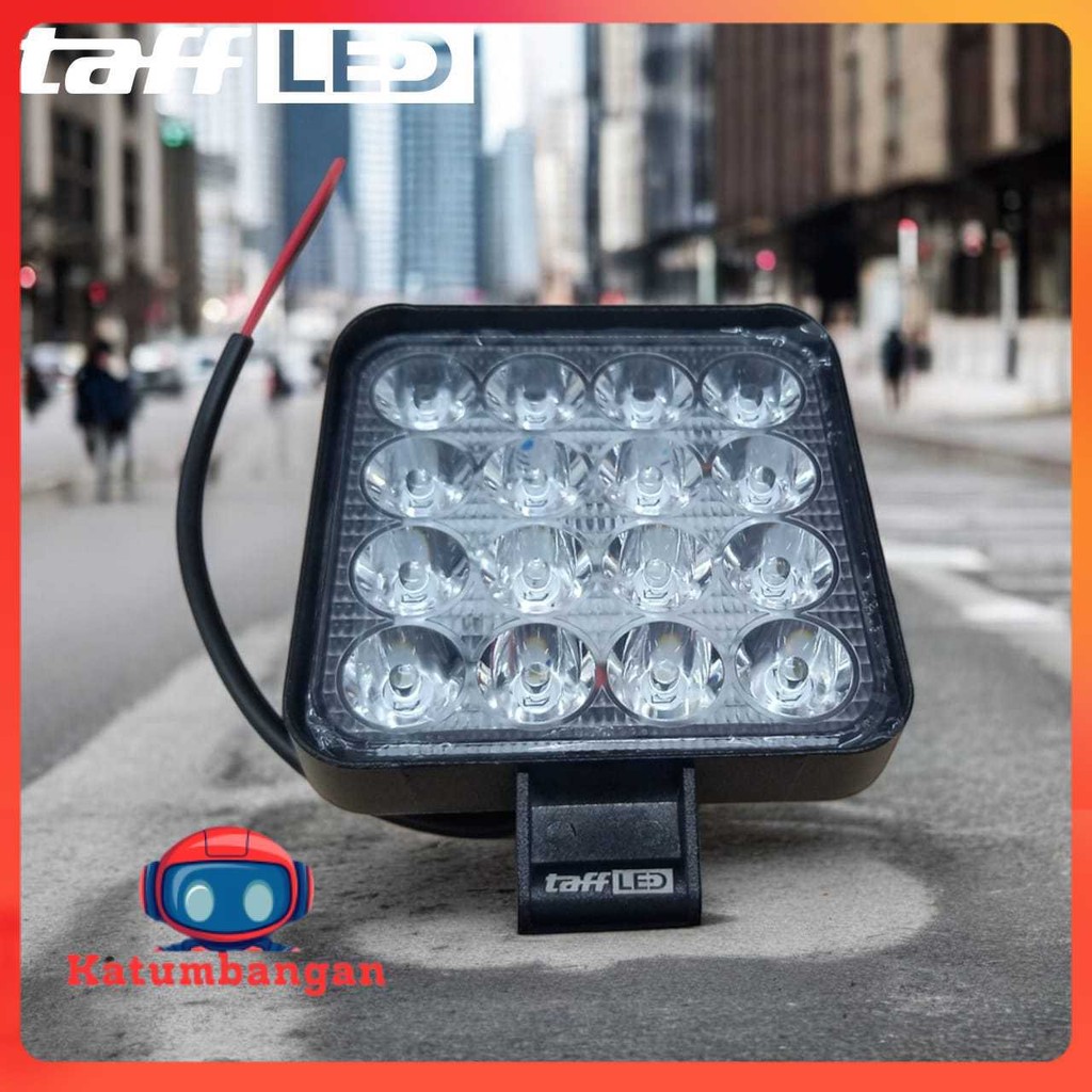 TaffiLED สปอตไลท์รถยนต์ LED Floodlight สีขาวนวล IP68 48W - D841