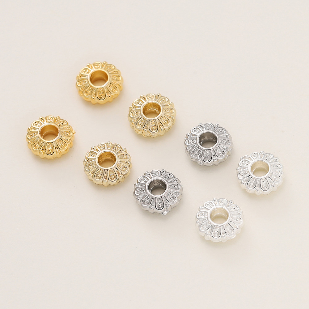 St. kunkka 10 ชิ้น 2 * 6 มม. สี Retention ทองแท้โลหะผสมลูกปัดแบน Spacer ลูกปัดสามารถใช้สําหรับ DIY สร้อยคอสร้อยข้อมือทํา