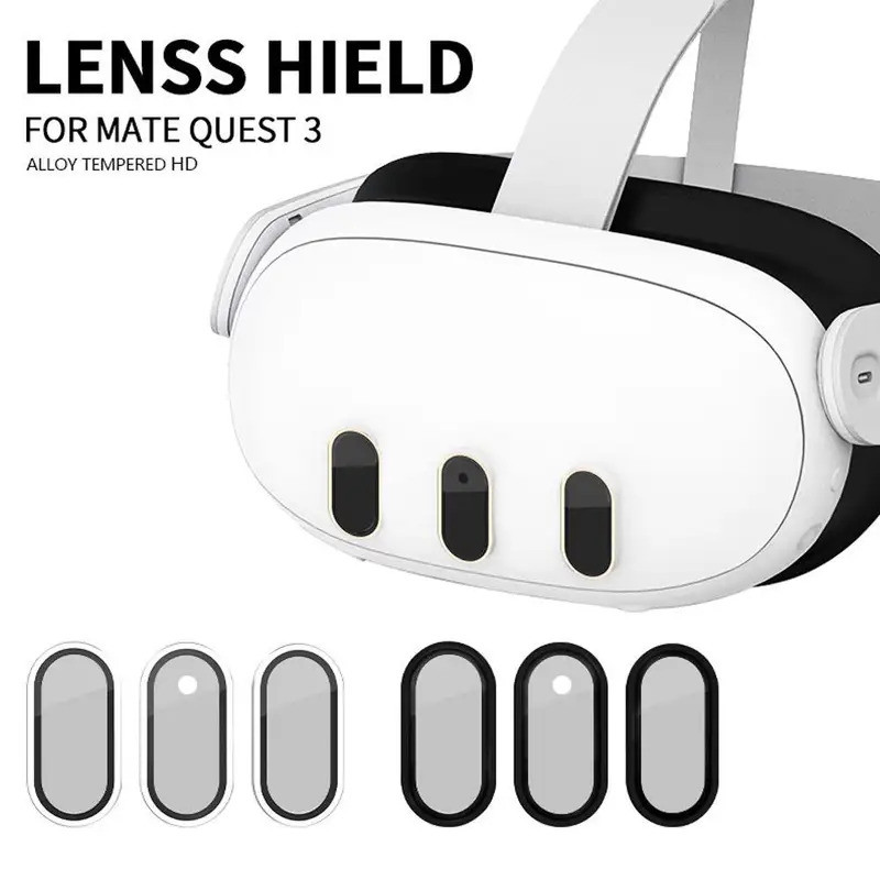 3 ชิ้นกระจกนิรภัยสําหรับ Meta Quest 3 อุปกรณ์เสริมกล้องเลนส์ Protector HD เลนส์ป้องกันฟิล์ม Anti-Scratch Bubble-Free