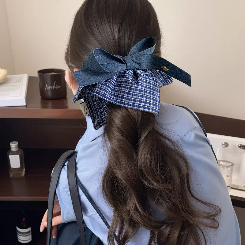 ผู้หญิงขนาดใหญ่ Bowknot Hair Ties หางม้าหัวเชือก Scrunchies เครื่องประดับผม