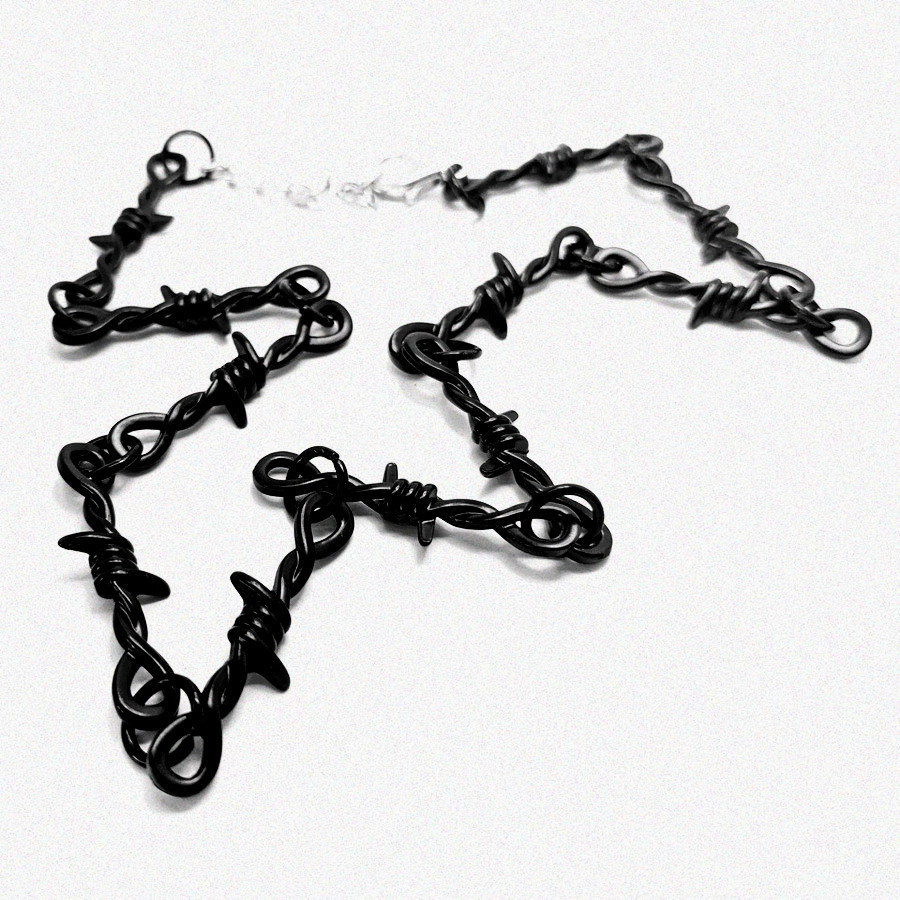 Fine Thorns Iron Thorns ผู้ชายผู้หญิง ins Same Design Clavicle choker Cool Disco Hip Hop สร้อยข้อมือ