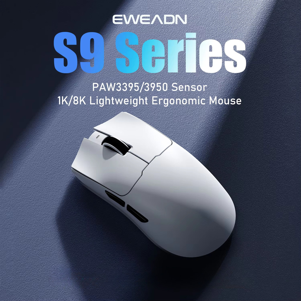 EWEADN S9 Pro/Ultra Wireless Gaming Mouse, การออกแบบ Pro น้ําหนักเบา Tri-Mode, เซ็นเซอร์ความแม่นยําส