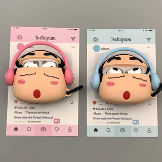 Crayon Shin Chan สวมใส่หูฟัง AirPodsPro2 กรณี AirPods 4/3/1/2 หูฟัง Apple ฝาครอบป้องกัน
