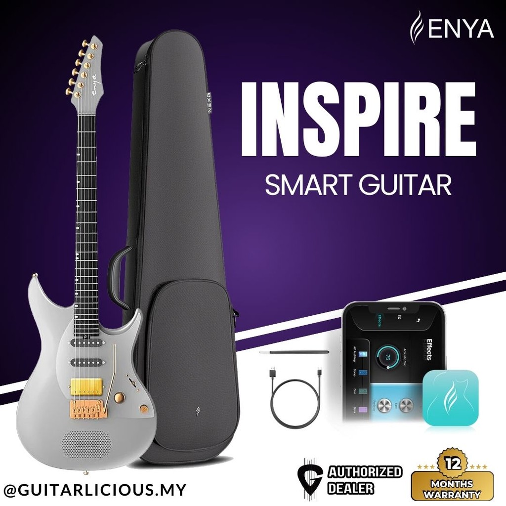กีตาร์ไฟฟ้า ENYA Inspire Smart - สีเทามิดไนท์เกรย์
