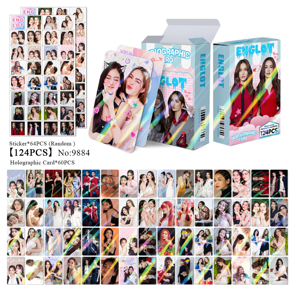 ประเทศไทย CP:Englot Laser Photocard Engfa Waraha Charlotte Austin Lomo Card 60 ชิ้นการ์ด + 64 ชิ้นสติกเกอร์ขนาดเล็ก