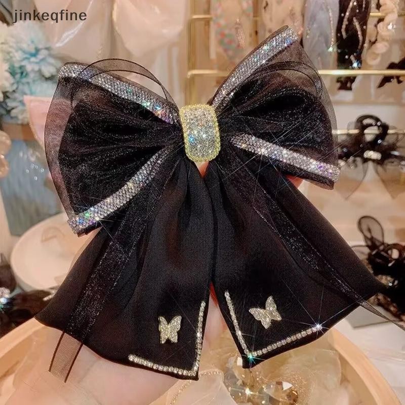 KTH ผ้า Rhinestone คริสตัล Hairpin ตาข่ายโบว์ฤดูใบไม้ผลิคลิปสําหรับผู้หญิงสไตล์เกาหลีแฟชั่นอุปกรณ์เสริมผมร้อน - รูปที่ 2