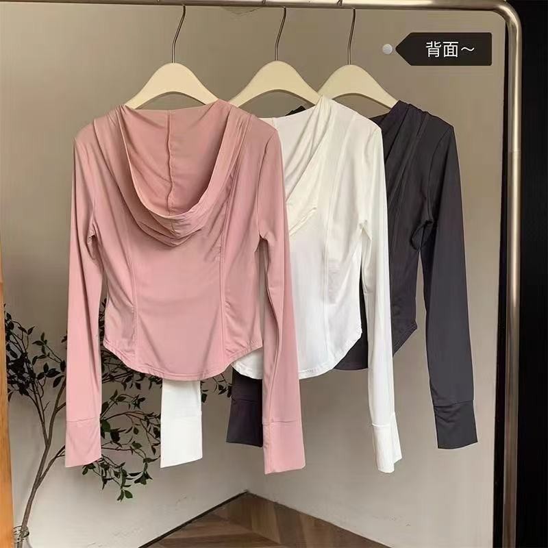 ส่งไวจากไทย🌞เสื้อกันแดด เสื้อสปอร์ตแขนยาว มีฮู้ด ระบายอากาศดี ป้องกันแสง กันแสงแดด แบบบาง เข้ารูป - 4