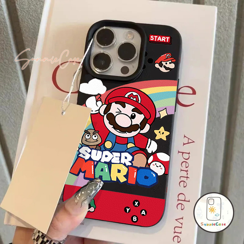มาริโอสุดแฮปปี้ เคสไอโฟน สำหรับ IPhone 11 16 13 15 12 14 Pro Max XR X XS 8Plus 7Plus Max 7 8 Plus SE เคส เปลือกนิ่มหนัง
