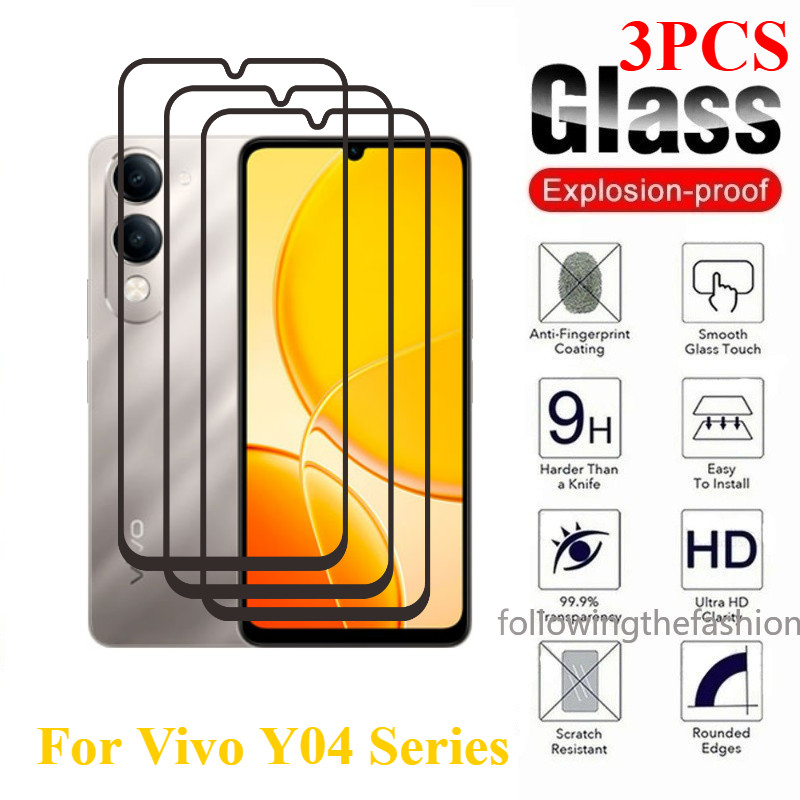 1-3 ชิ้นป้องกันกระจกสําหรับ vivo Y04 4G 2025 vivo Y04 Y04s Y03 Y03t 4G 5G ฟิล์มกระจกนิรภัย HD Clear 