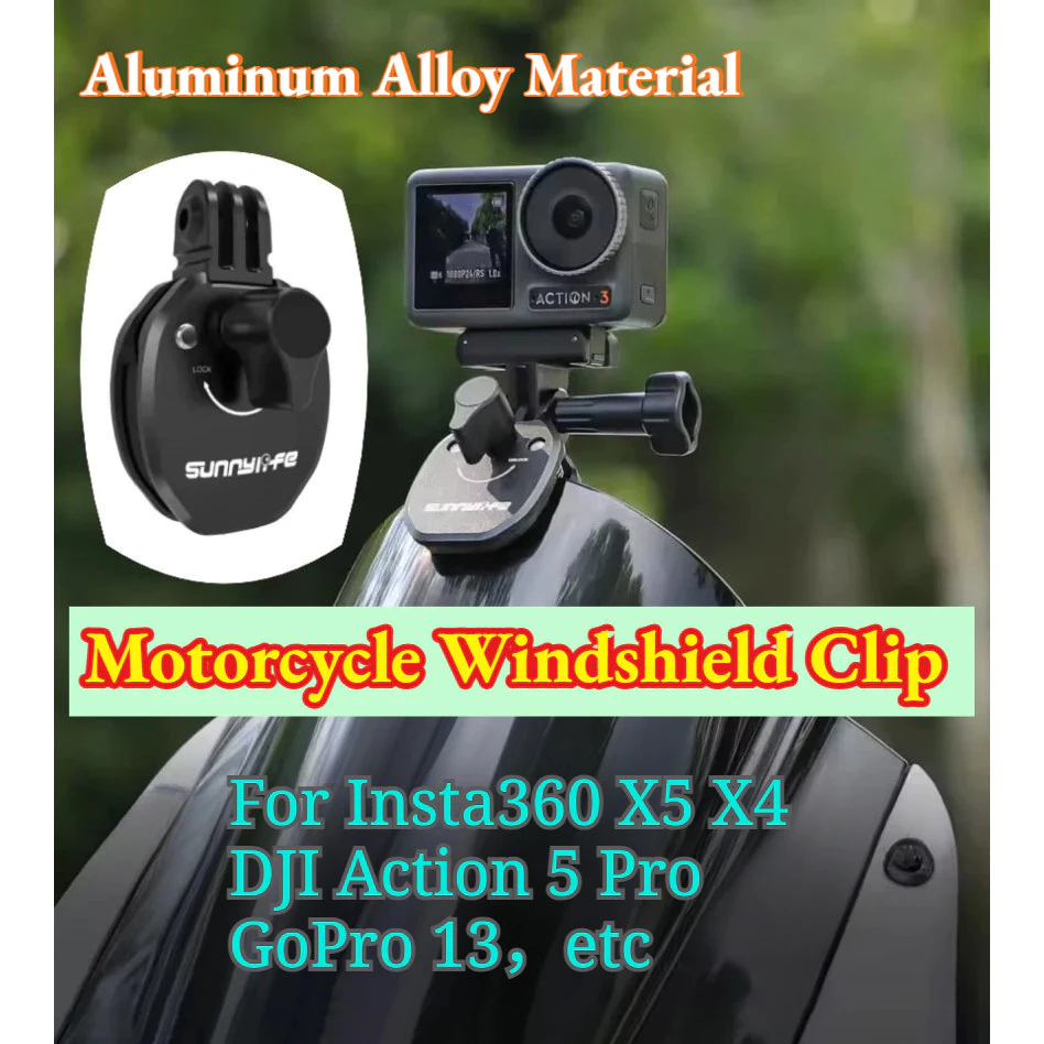 สําหรับ Insta360 X5 คลิปกระจกรถจักรยานยนต์สําหรับ DJI OSMO 360 Action 5 Pro Pocket 3 GoPro Mount อุปกรณ์เสริม