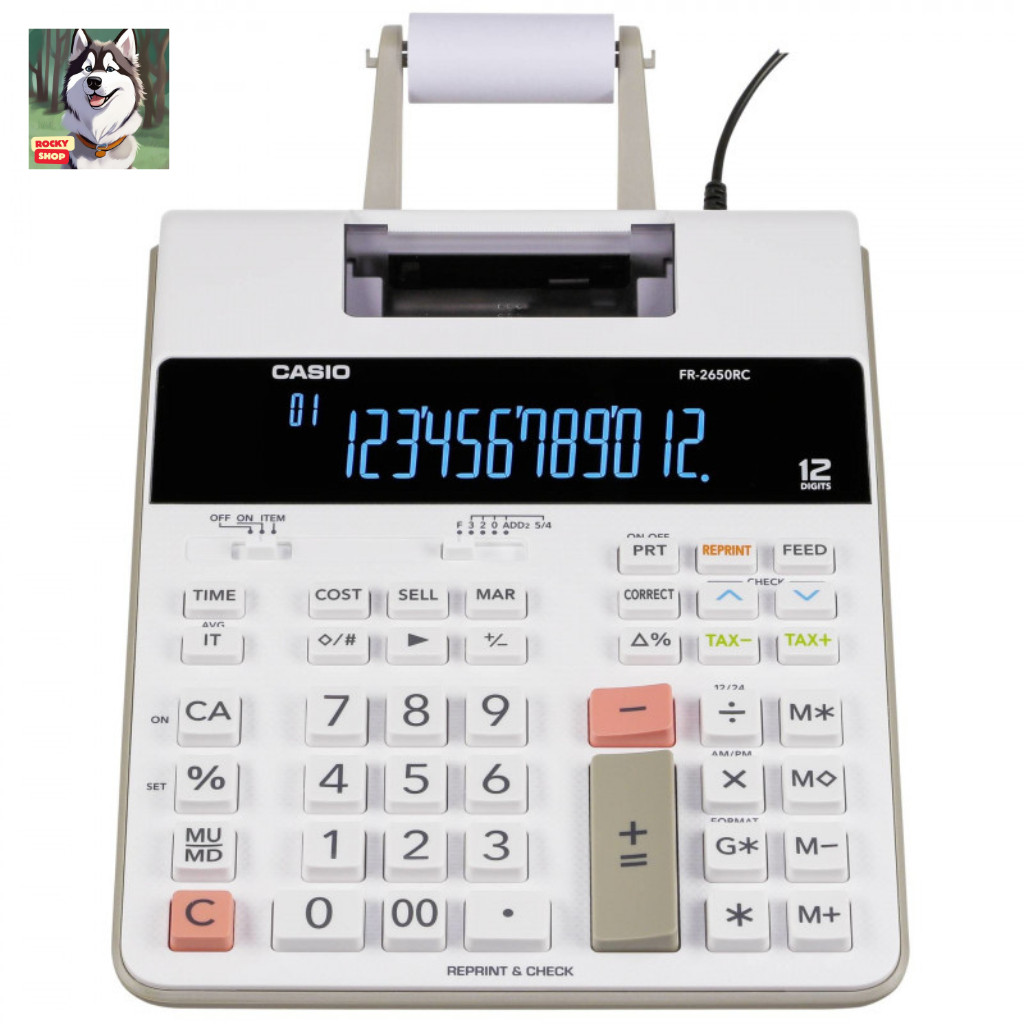 เครื่องคิดเลขพิมพ์กระดาษ FR-2650RC CASIO CASIO 12 หลัก ของแท้ ของใหม่ ออกใบกำกับภาษีได้