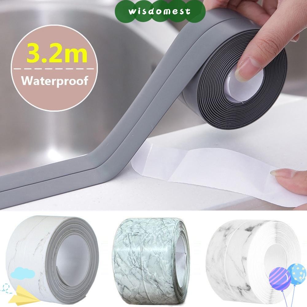 WISDOMEST ห้องครัว Sealant Strip, เคาน์เตอร์ Self กาวกาวเทป, Professional ตกแต่งที่มีสีสัน Mildew-pr