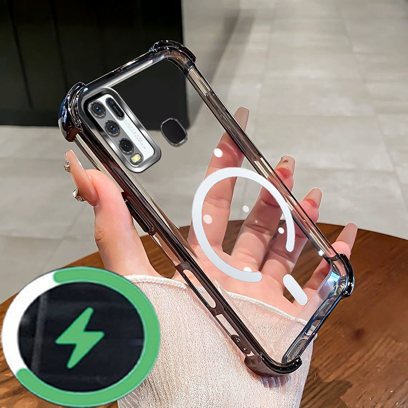 กันกระแทก Case สําหรับ Vivo Y50 4G Y30 เคสโทรศัพท์ 2025 ใหม่ C-type แผ่นดูดแม่เหล็กเคสนิ่ม SZ32