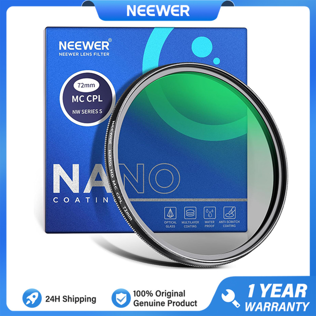 Neewer 72 มม.MC CPL Polarizer Filter 24 ชั้นนาโนเคลือบ HD Optical Glass Ultra-Slim ลด Reflection เสริม Contrast