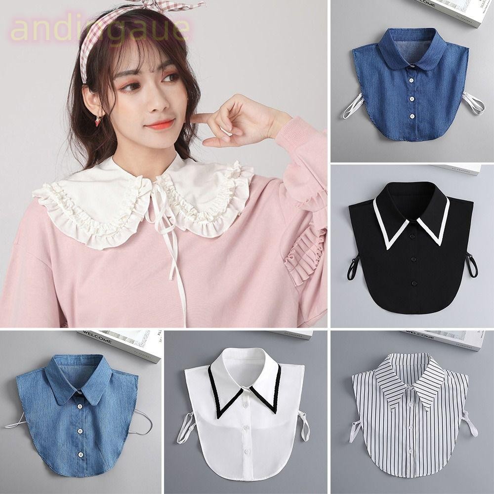 อันดา เสื้อปกปลอมผู้หญิงผ้าฝ้ายคลาสสิกเสื้อปกเท็จ