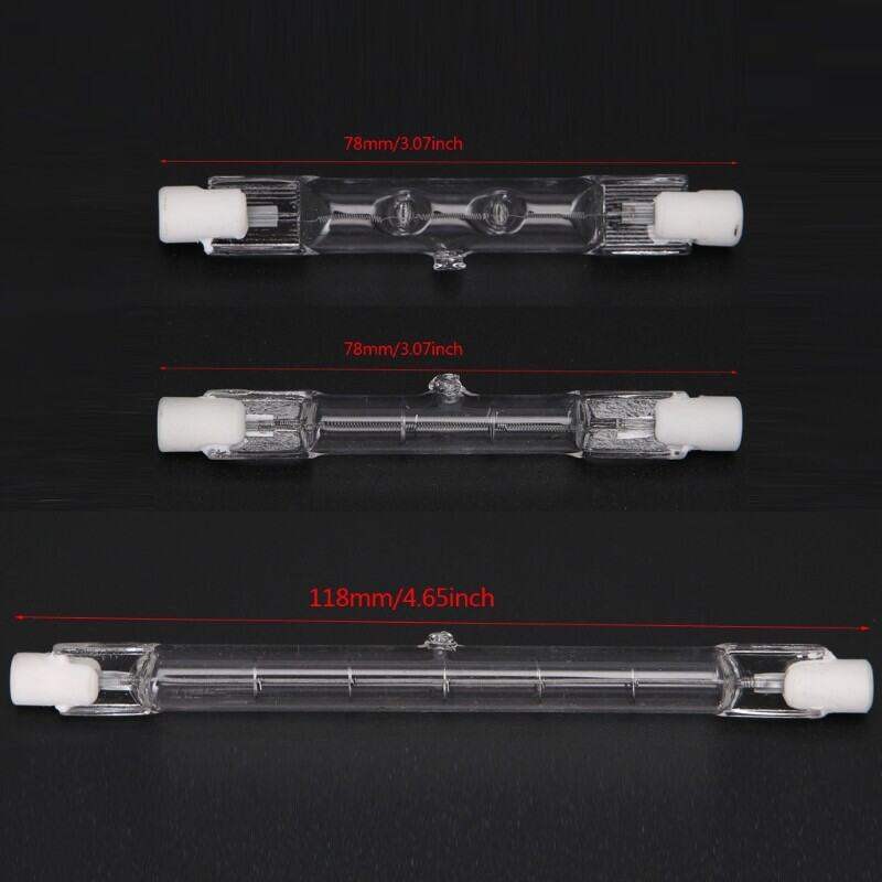 Bia หรี่แสงได้ R7S หลอดไฟฮาโลเจนเชิงเส้น 60 W/80 W/120 W/100 W/200 W/300 W/400 W 78 มม./118 มม. Double Ended AC220V แสงสีขาวนวล