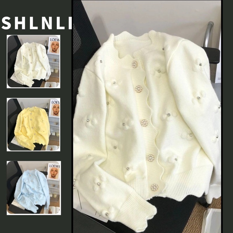 ฤดูใบไม้ผลิฤดูใบไม้ร่วงของผู้หญิงสไตล์เกาหลีเสื้อกันหนาวหลวมสบายๆถักเสื้อสเวตเตอร์ถัก