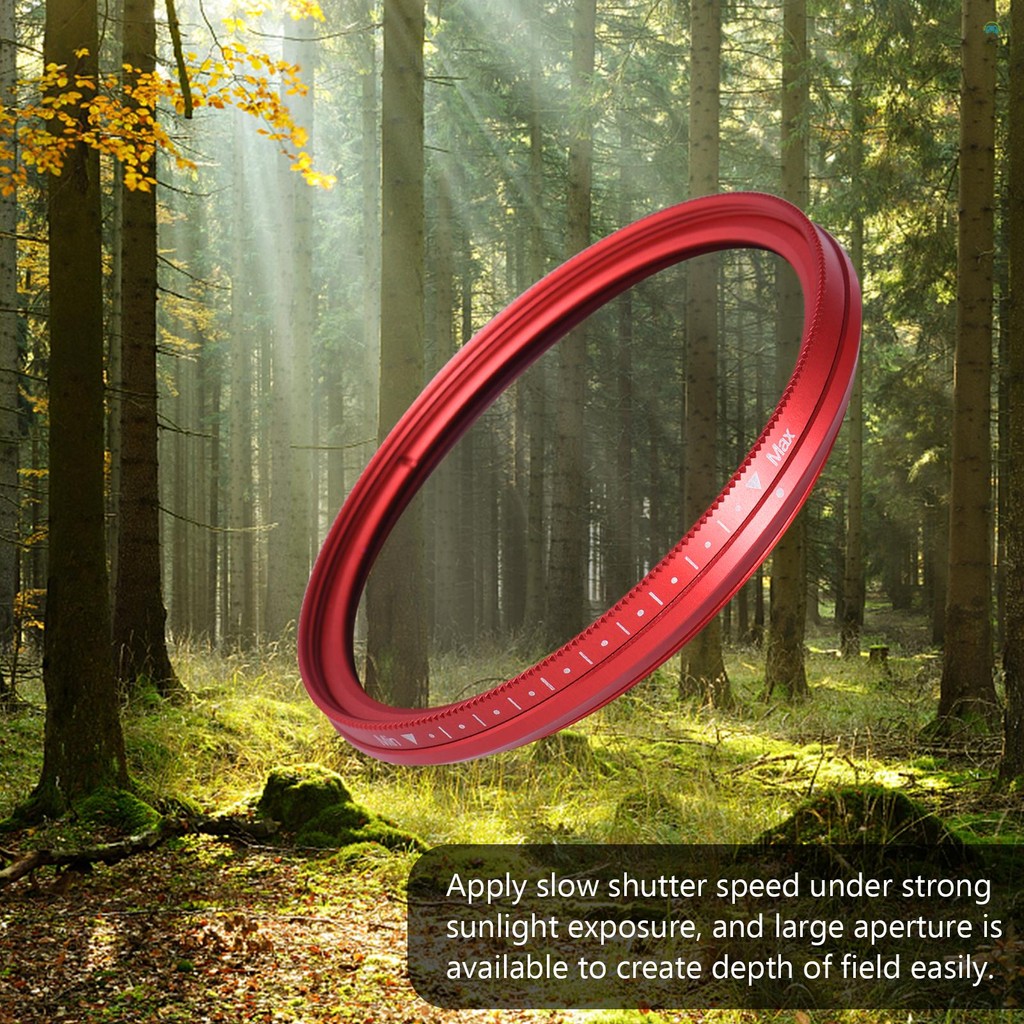 Yb2 ND แผ่น FOTGA 82 มม.Slim ND Fader Variable Filter Neutral Density ND2 ถึง ND400 สีแดงสําหรับ Canon DSLR กล้อง
