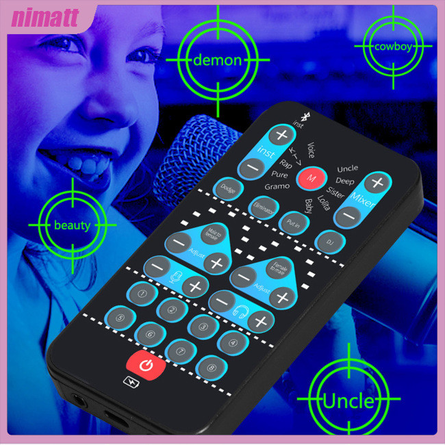Ni Voice Changer Disguier แบบพกพา Mini Gaming Voice Disguiser Modulator Gaming Live การ์ดเสียง 8 เสียงถ่ายทอดสดการ์ดเสียงสําหรับคอมพิวเตอร์แล็ปท็อป PC