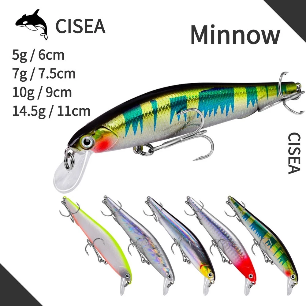 CISEA F15 minnow 6cm 7.5cm 9cm 11cm 5g 7g 10g 14.5g เหยื่อจิ๊ก เหยื่อยาง ปลา เหยื่อ lure mino