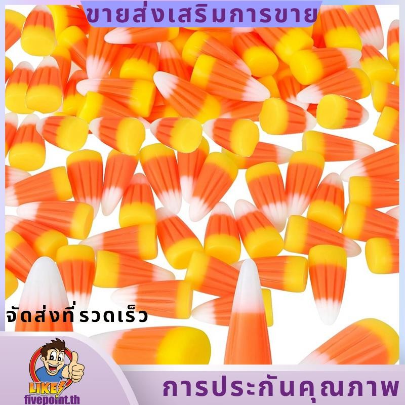 50 PCS ฮาโลวีนเรซิ่น Candy Corn As Shown เรซิ่นฤดูใบไม้ร่วง Faux ข้าวโพดปลอม Scrapbooking Embellishments.fivepointth