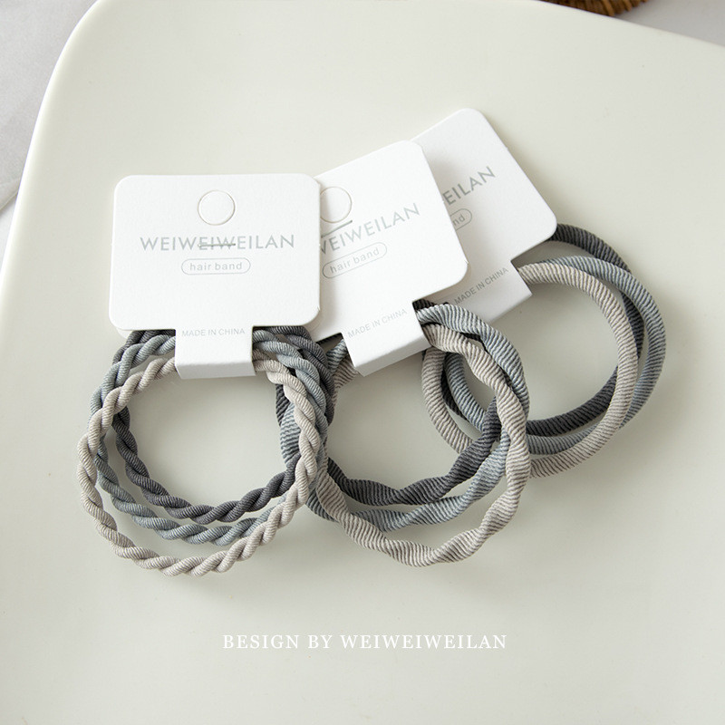 ยางรัดผมแบบเรียบง่ายยืดหยุ่นสูงสําหรับผู้หญิงสไตล์เกาหลีไม่มีความเสียหายถึงยางรัดผมยางรัดผมยางรัดผม - รูปที่ 3