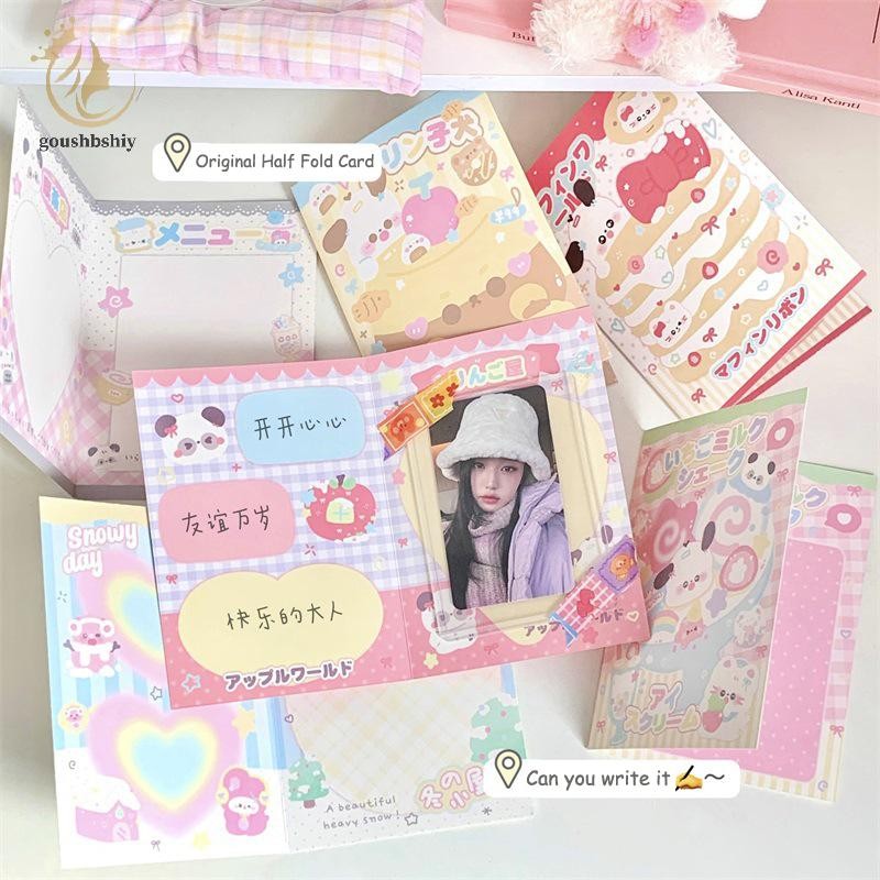 [GOY] 10pcs เกาหลี Ins แฟชั่นน่ารัก Kpop 3 นิ้วการ์ดด้านหลังพับผู้ถือบัตร Fix Decor กระดาษ DIY บรรจุวัสดุ TH