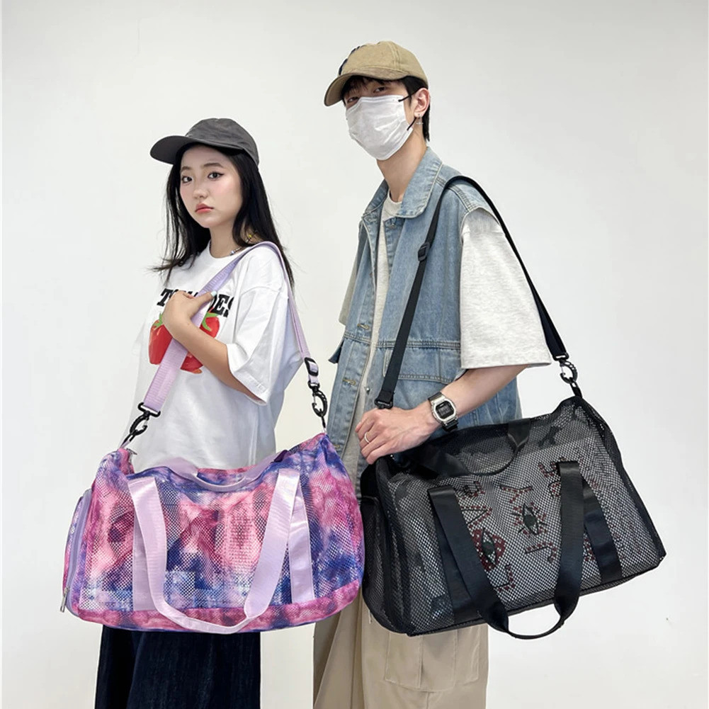 Cczedo ตาข่าย Duffle กระเป๋าแห้งเปียกแยกขนาดใหญ่ความจุรองเท้ากระเป๋าเดินทางสําหรับว่ายน้ําชายหาดกระเป๋าเดินทางกีฬา