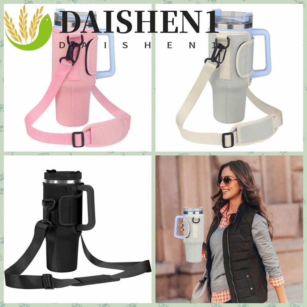 Daishen1 กระเป๋าใส่ขวดน้ําร้อน ผ้านีโอพรีน พร้อมสายคล้องไหล่ ปรับได้ 40 ออนซ์