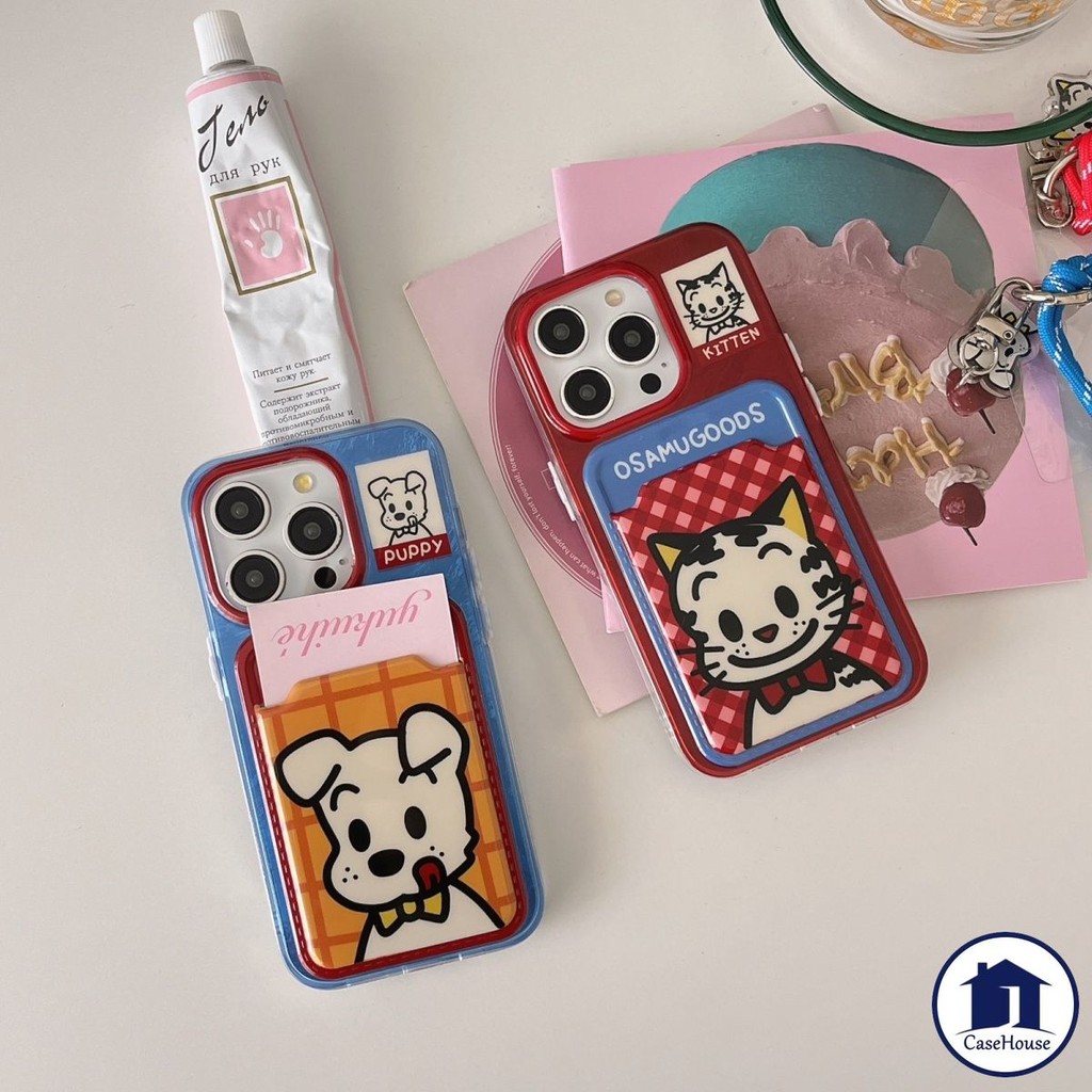 เคสแบบนุ่มพร้อมเชือกคล้องใส่บัตรรูปสุนัขสีสันสดใส เข้ากันได้กับ IPhone 7 8 Plus XR 13 14 15 11 16 12 Pro Max X XS Max SE