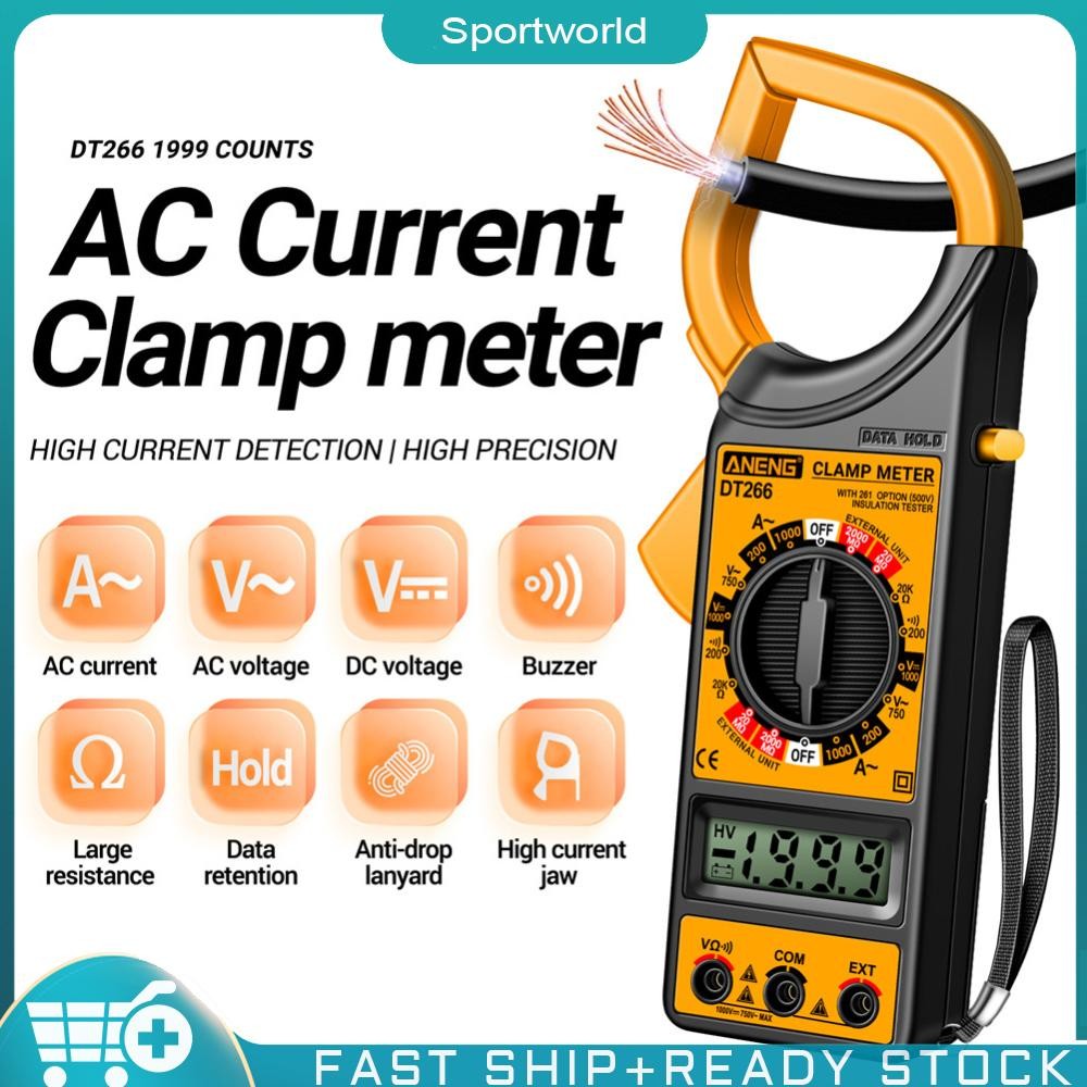 แคลมป์มิเตอร์ Aneng DT266 Clamp Meters ราคาพิเศษขายส่ง Digital Multimeter Clamp Ammeter LCD แอมป์มิเตอร์ความต้านทาน