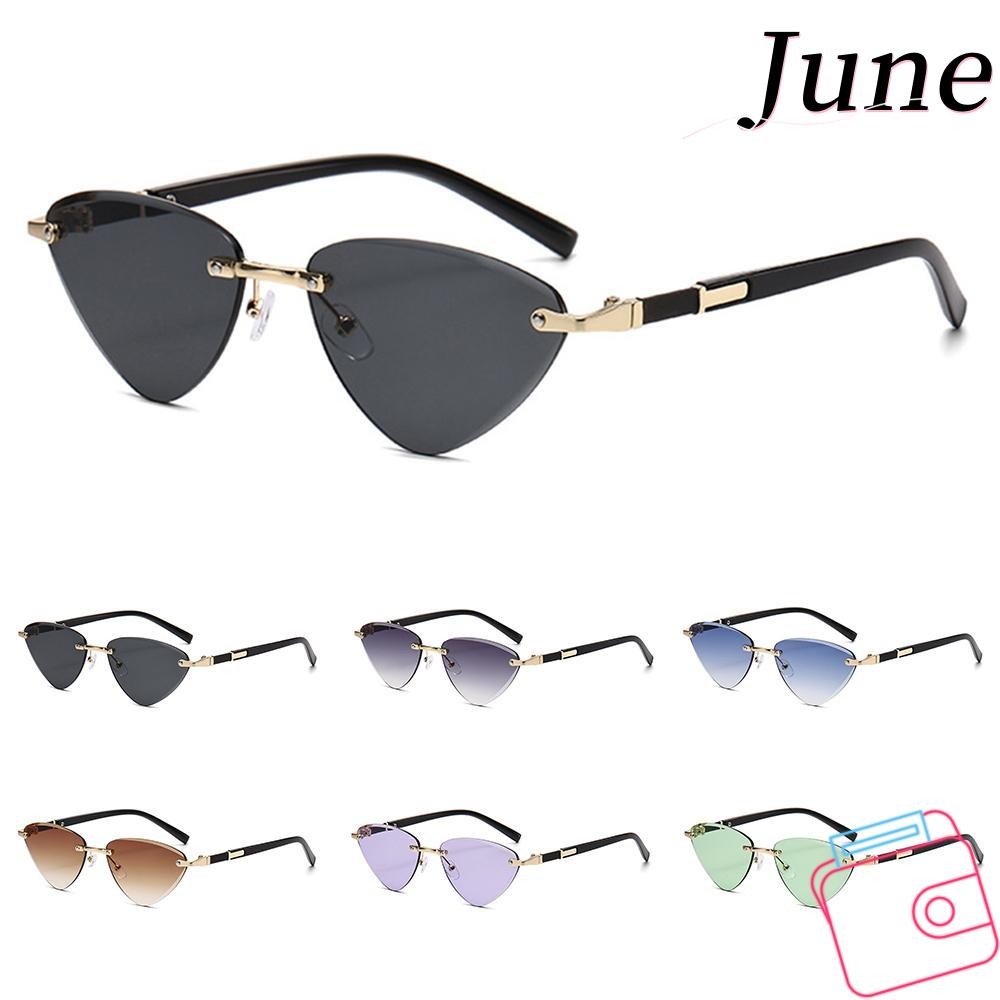 June แว่นกันแดด Cat Eye, Triangle Punk วัดที่ไม่ซ้ํากัน Shades, อินเทรนด์ UV400 ป้องกัน Cut-Edge Hip-Hop Sun แว่นตาเหมาะสําหรับการถ่ายภาพถนนและวันหยุด Travel