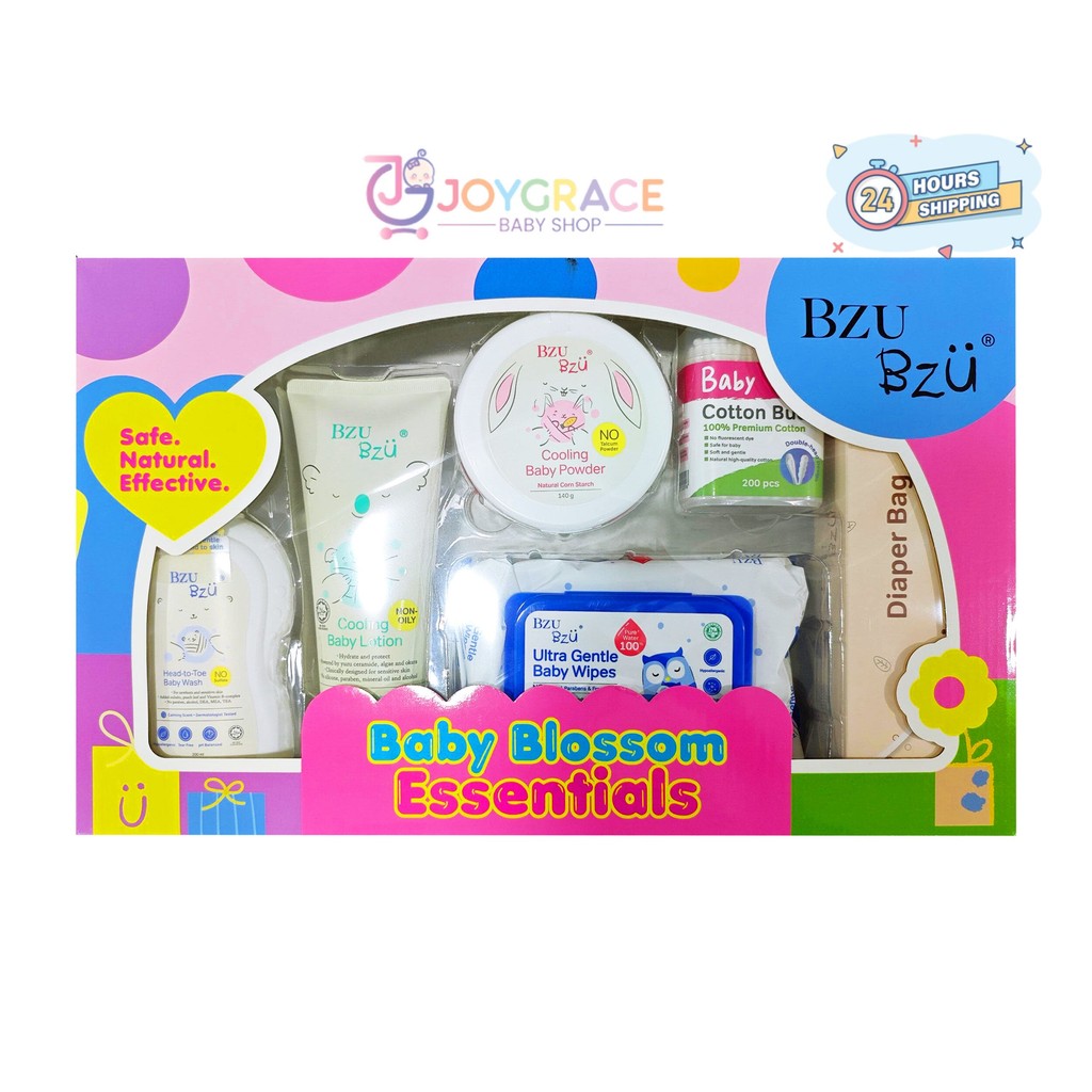 ชิปใน 24HRS!! ️BZU BZU ทารกแรกเกิด Blossom Essentials Set (ล้างร่างกาย, โลชั่น, แป้ง, เช็ด, คอตตอนบั