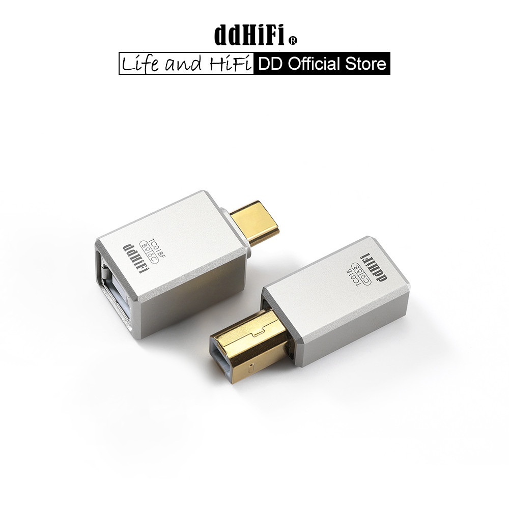 Dd ddHiFi TC01B TC01BF ตัวแปลงอะแดปเตอร์ USB-B ถึง USB-C คุณภาพไฮไฟพร้อมขั้วต่อเครื่อง CNC Unibody และ Gold-Plated